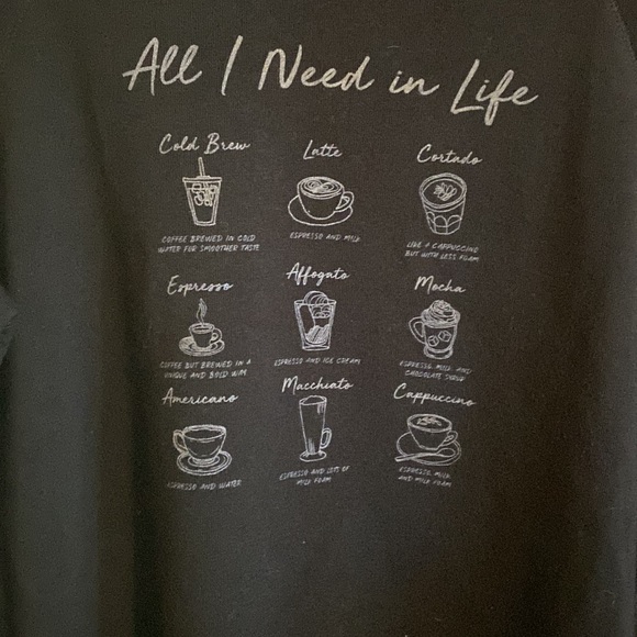 NWT Project Social T coffee types sweatshirt size small - Picture 2 of 7